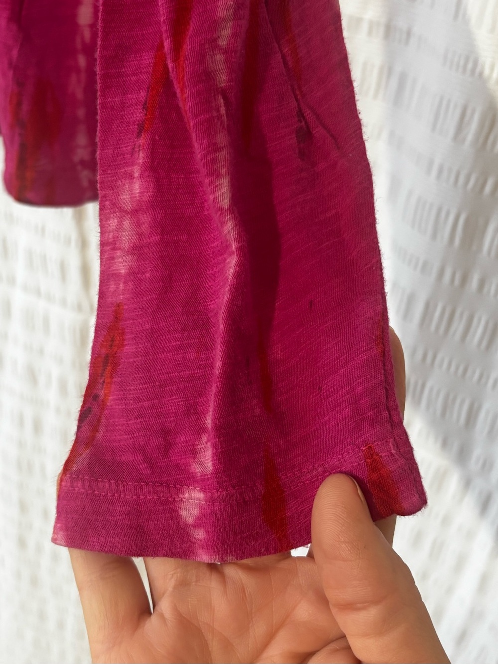Proenza Schouler Pink Tie Dye Long Sleeve Cotton Tee Sz Medium - Picture 8 of 10